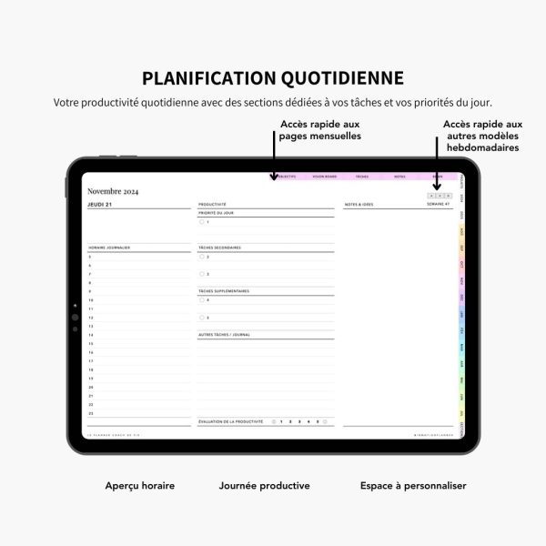 2024-2025 Planner digital - Le Planner Coach de Vie - Horizontal - Image 14