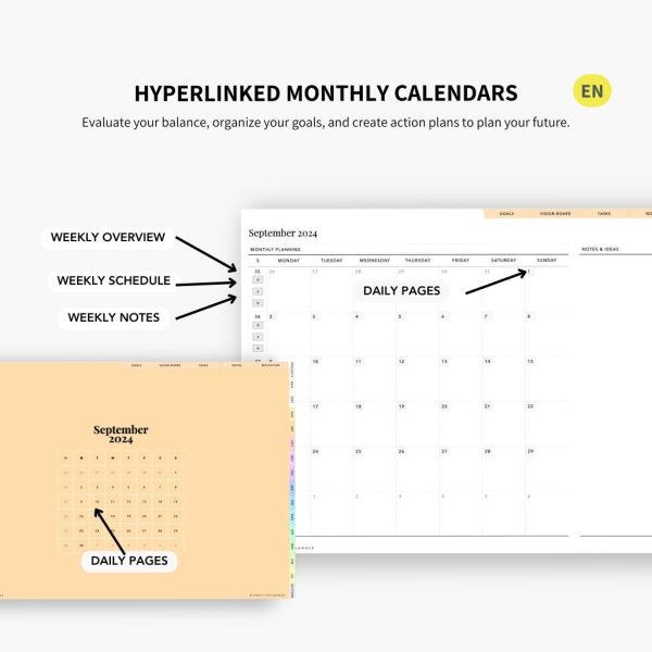 2024-2025 Planner digital - Le Planner Coach de Vie - Horizontal - Image 24