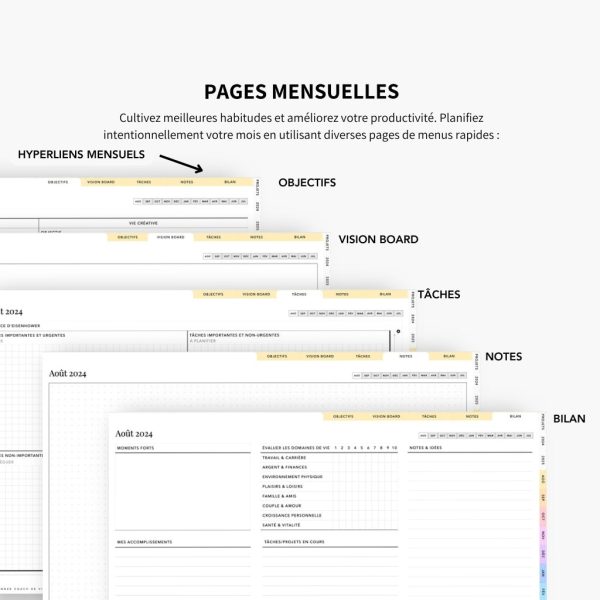 2024-2025 Planner digital - Le Planner Coach de Vie - Horizontal - Image 10