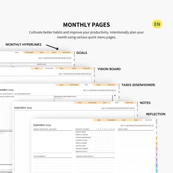 2024-2025 Planner digital - Le Planner Coach de Vie - Horizontal - Image 26