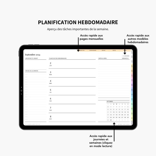 2024-2025 Planner digital - Le Planner Coach de Vie - Horizontal - Image 13