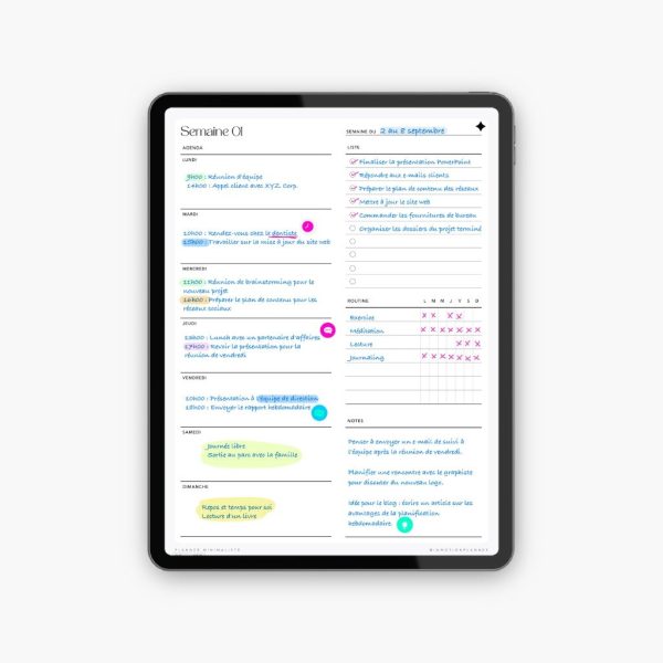 Planner Minimaliste non daté - 52 semaines - Image 2