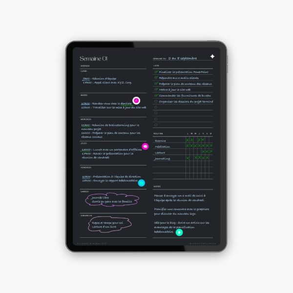 Planner Minimaliste non daté - 52 semaines - Image 3